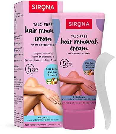Sirona Hair Removal Cream, Sensitive Skin for Women - 1.76 Fl Oz | with Aloe Vera, Vitamin E & Shea Butter | Ideal for Bikini Line,Underarm, Legs