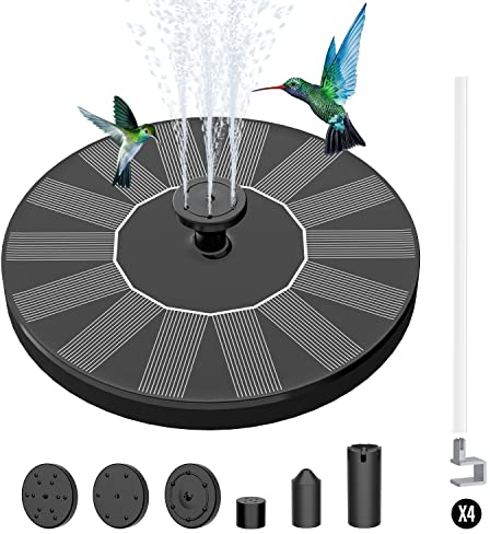 Yomisee Fontaine Solaire 1.4W pour extérieur pour Jardin - Pompe à Eau Solaire Flottante pour étang de Jardin, Bain d'oiseaux, réservoir de Poisson