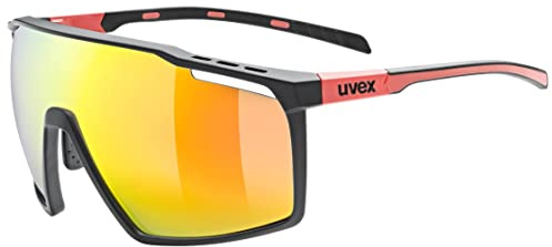 uvex mtn perform - Sportbrille für Damen und Herren - beschlagfrei - druckfreier Sitz & perfekter Halt - black-red matt/red - one size