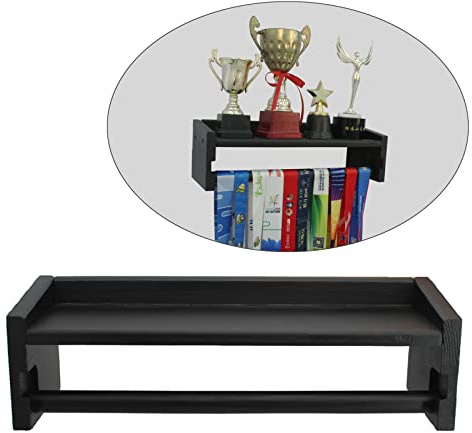 Medaillenaufhänger Trophäenregal Holz Medaillenhalter Trophäenregal mit Ablage Wandmontage Metall Kleiderbügel Trophäe Race Medaille Display Schwarz
