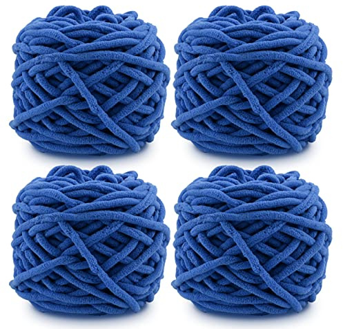 Knitting Wool Yarn 4 x 100g Multi-Colored Soft Chunky Yarn for Crochet Projects Making Plush Balls Handmade Bags Sweaters Shoes Hats Sweaters Blankets Scarves
