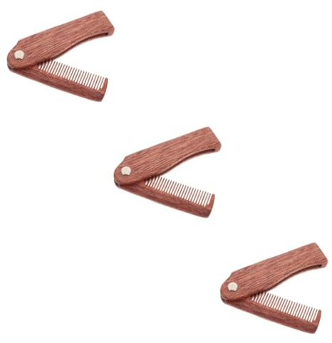 Beaupretty 3stücke Holzbeard Comb Tragbarer Faltkamm Hochwertigem Sandelholz Für Und Haarschnittpflege Für Unterwegs Und Pflegt Alle Barttypen