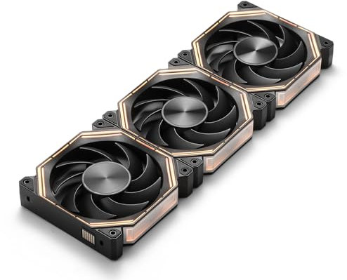 darkFlash INF34 120-mm-PC-Gehäuselüfter, Daisy-Chain, Kühlung mit bis zu 2000 U/min, 4-Poliger PWM, ARGB-CPU-Kühler, Computerlüfter, 3er-Pack (Schwarz, Vorwärts)