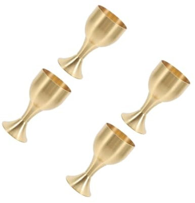 Cabilock 4 Piezas De Copa De Vino De Latón Copa De Iglesia De Cáliz Rey De Altar De Vino De Santo Cáliz De Pentagrama De Agua s De De