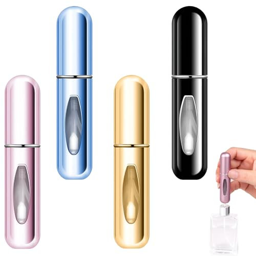 pcsfoe 4 Stück 5ml Parfümzerstäuber,Parfum Zerstäuber Für Unterwegs,Tragbar Parfüm Abfüller,Parfümzerstäuber Nachfüllbar,Geeignet Für Reisen, Urlaub, Camping, Business, Alltag
