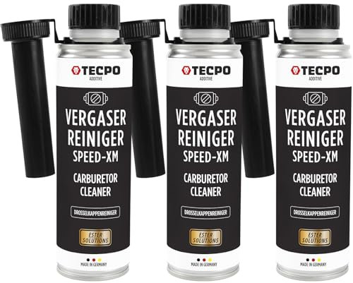 TECPO 3x Vergaserreiniger, 300ml Ester Speed-XM Additiv Drosselkappen Reiniger für PKW Benzinmotoren (3er-Pack)