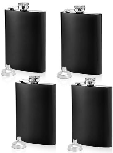 Hengrongshen 4 fiaschetta in acciaio inox, 8 Oz/224 Ml, piccola fiaschetta con imbuto, fiaschetta tascabile da donna, per campeggio, escursionismo, attività all'aperto