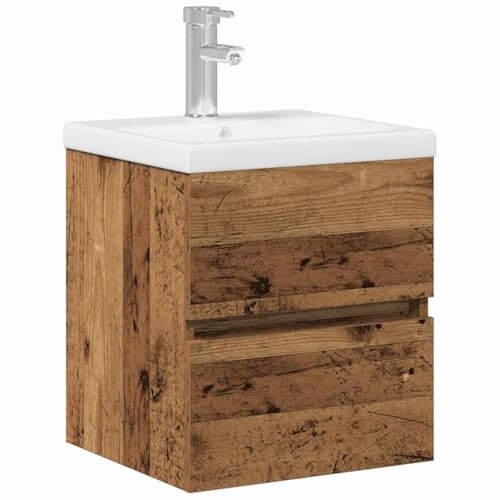 vidaXL Badrumsskåp med handfat Svart Ek 41 x 39 x 62 cm