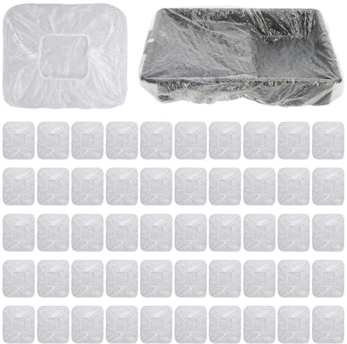 50Pcs Disposable Paint Tray Liners 9 Inch Paint Pan Liners Transparent Elastic Paint Roller Tray Liners Paint Pads for Walls and Ceilings Painting