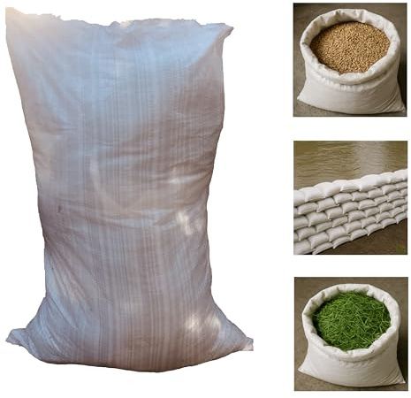 VEZODEK Gewebesäcke Polypropylen Sacks 10 Stück 60x90cm | Sandsack Beschwerung Sandsäcke Hochwasser Hochwasserschutz bei Türen | Bauschuttsäcke Sandbag Schwerlastsäcke Staubsack (10)