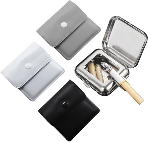 GGUFAY Posacenere Portatile, 5 Pezzi, Riutilizzabile, Ignifugo, Inodore, Posacenere con Coperchio, Mini Portacenere Tascabile con Coperchio, per Fumatori, Passeggiate e Viaggio