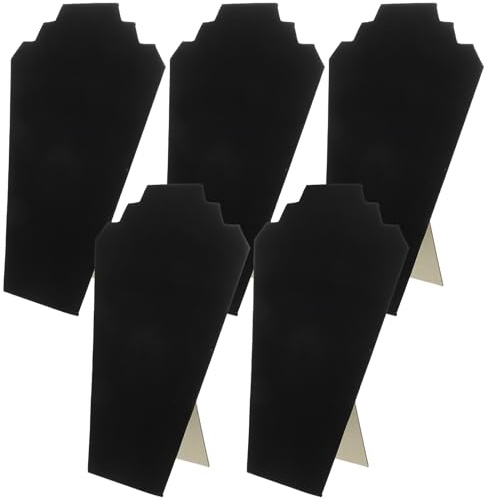 TOYANDONA 5 Pack Necklace Display Stand Velvet Jewelry Stand Holder for Necklaces Pendants and Bracelets Tabletop Jewellery Holder for Store Trade Show Home and Boutique