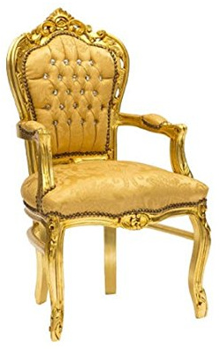 Way Home Store Poltrona barocco stile francese Luigi XVI con braccioli oro/oro