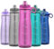 Pogo Tritan-Trinkflasche mit weichem Strohhalm, 1 l, 234-0294-066, fuchsia, 40 Oz.