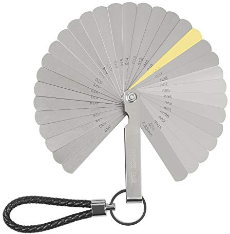 ZoomSky Edelstahl Fühlerlehre Set 32 Blätter in 1 Ventillehre Dual Markiert Metric und Imperial Messgerät Werkzeug für Messung Gap Breite/Dicke Größen