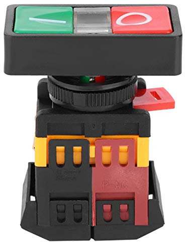 Bouton marche-arrêt, interrupteur à double bouton-poussoir AS-22/25N avec lumière LED NO+NC bouton momentané marche-arrêt(24V)