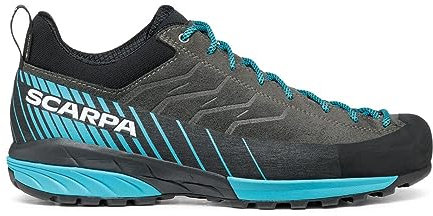 Scarpa M Mescalito GTX Grau - Gore-Tex Wasserdichter Leichter Herren Zustiegsschuh, Größe EU 43.5 - Farbe Shark - Azur
