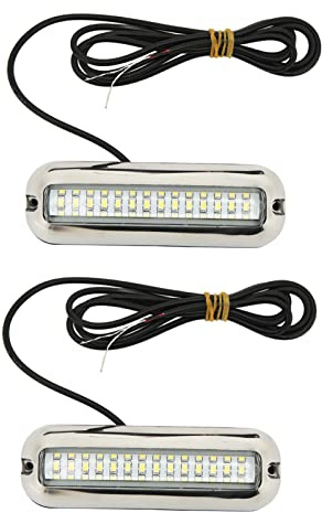 Marine LED-lampor, Marina LED-lampor 42LEDS Vattentät Undervattens LED-båtlampa 10‑30V DC Dräneringsplugg för Yachtbåt (Blåljus)