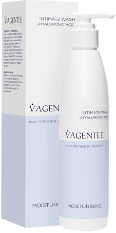 VAGENTLE Moisturising Feminine Hygiene Soap Free Intimate Wash for Daily Use. Proven Laboratory Formula with Hyaluronic Acid Provides Nourishment and Hydration. Vegan. 250ml