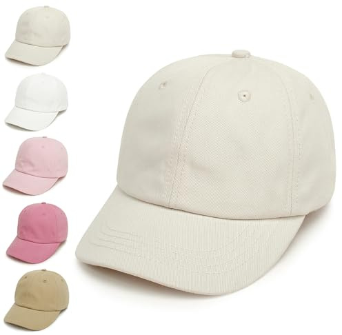 YANWANG Casquette de Baseball pour Enfants Casquette réglable en Coton pour Enfants en Bas âge Garçons Filles(Beige,2-5Year)
