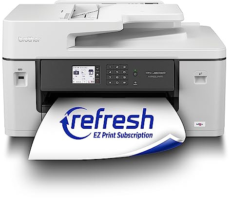 Brother Genuine Wide Format All-in-One Wireless Color Printer for Home Office and Small Business with 11x17 Printer, Scanner, Copier and Fax - Fast 28 PPM Inkjet Technology (MFC-J6540DW)