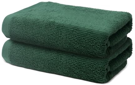 2 er Set Handtücher 50x100 cm | Frottee Weich & Flauschig | 100% Baumwolle | Frottier Handtuch Duschtuch Badetuch Badehandtuch | Oeko-Tex | 500g/m² | Ôhm | Grün