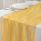 DROMCOM Gelb Käsetuch Tischläufer, 80 x 300 cm Boho Tüll Organza Seihtuch Tischläufer Rustikaler Gaze Stoff Cheesecloth Tischläufer Hochzeit Tischdecke für Hochzeitsfeier Brautparty Tischdeko