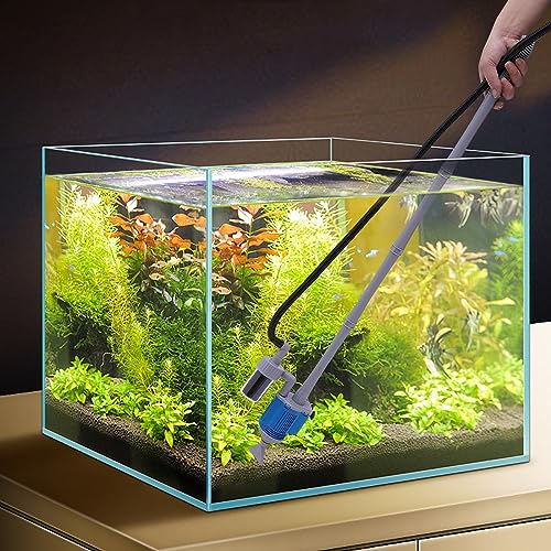 Mulmsauger Aquarium Elektrisch Handpumpe - Effizienter Wasserwechsel und Sand/Kies Reiniger für Fischbehälter, Staubsauger Siphon zur schnellen Aquarium Wasserreinigung und Sandwaschung