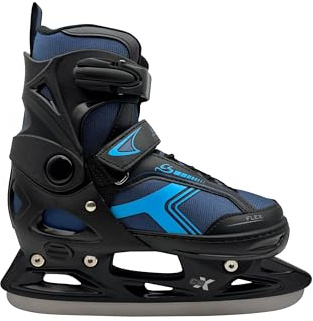 Cox Swain verstellbare Schlittschuhe Polar, Eislaufschuhe für Kinder, Jugendliche und Erwachsene bis 100KG, vorgeschliffene Edelstahlkufe, Softboot, Blue Gr. XL (43-46)