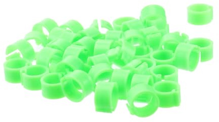 DOITOOL Bagues De Pied De Pigeon 10 Mm à Ouverture Clip Plastique Vert 100 Pièces Identification Rapide Oiseaux Volailles Élevage