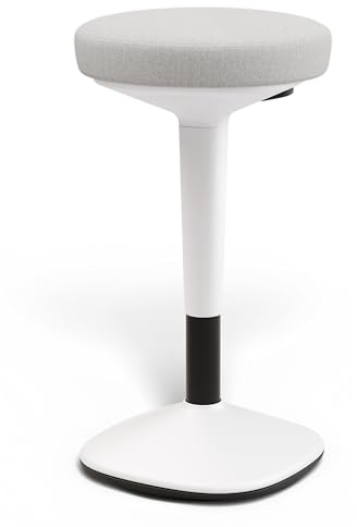 Desktronic Tabouret Ergonomique à Bascule – Hauteur Réglable (57–82 cm), Siège Actif 360° Pivotant, Coussin Confort, Base Antidérapante Large (37 cm), Tabouret Assis-Debout pour Bureau & Maison