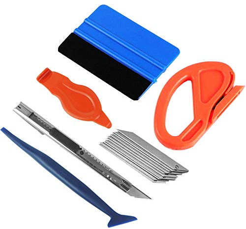 Ewrap Kit di strumenti per avvolgimento in vinile per auto, con pellicola per finestre, tagliabordi, mini tergivetro angolare per l'installazione di involucri automatici e adesivi per auto