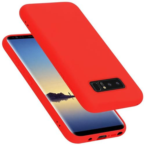 Cadorabo Hülle kompatibel mit Samsung Galaxy Note 8 Hülle Silikon Handyhülle für Galaxy Note 8 Case aus flüssigem Silikon- Kratzfeste und stoßfeste dünne TPU Schutzhülle - Liquid ROT