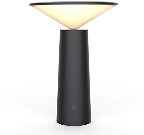 Interruttore a sfioramento 3 modalità Lampada da tavolo a LED Protezione degli occhi da lettura Lampada da tavolo a led dimmerabile USB Luce notturna, nera