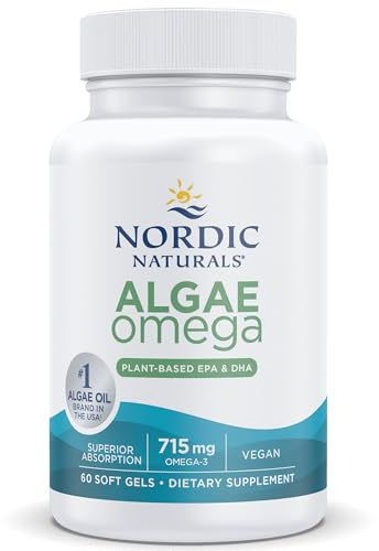 Nordic Naturals, Algae Omega, 60 vegane Softgels, 715mg Omega-3 je Dosis, Glutenfrei, Sojafrei, GMO frei, Geschmacksneutral