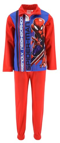 Marvel Spiderman Chandal para Niños, Conjunto 2 Piezas de Spiderman para Niños, Traje Deportivo Rojo, Sudadera y Pantalon Largo, Regalo para Niños, Talla 8 Años - Rojo