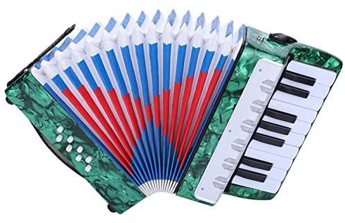 Acordeón de 17 Teclas y 8 Bajos para Principiantes Adultos, Instrumento Musical de Nivel de Entrada con Correa Ajustable para Hombro
