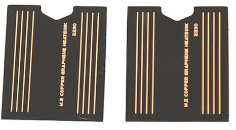 Topiky 2PCS 2230 SSD Heatsink Thermal Cooling Pad, 2230 SSD Brass Graphene Heat Sink Cooling Thermal Pastes, for 2230 SSDs for Laptops and Gaming Consoles