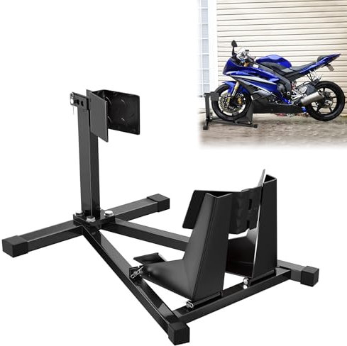 UISEBRT Motorradständer für Vorderrad Montageständer für Reifen von 17-21 und 90-130 mm Breite Motorradheber aus Stahl Montagehilfe mit Rutschfesten Gummifüßen für Motorräder 620x460x410 mm