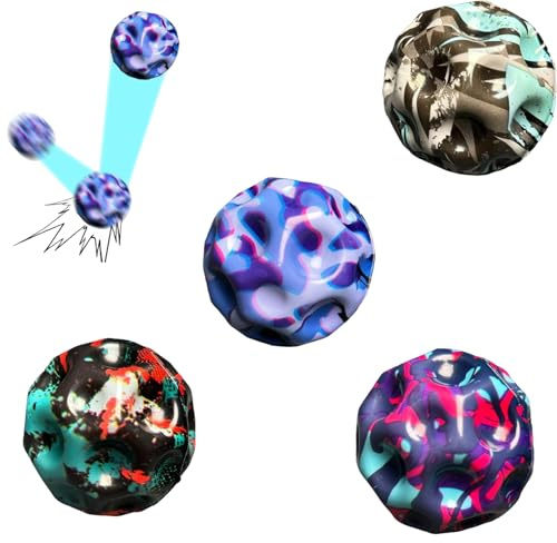 KxrTpx 4Pcs Moon Ball,Moonball, Bouncy Balls,Space Balls For Kids, Mini Bouncing Ball Toy, Ultra High Bouncy For Sport Training, Indoor Outdoor Play