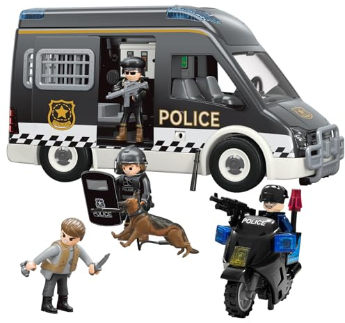 Police Car Toy Truck for Kids 3-8, Large Toy Cars with Lights & Sounds, Emergency Vehicle Toddler Toys, Law Enforcement Role Playset, Play & Learn Toddler Toys Ages 3 4 5 6 7 8 9 10 11 12 (Police)