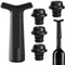 Satiskid Wine Saver Vacuum Pump with 4 Stoppers, Leakproof Wine Bottle Stoppers & Preserver for Red/White/Sparkling Wines Beer Champagne Sparkling