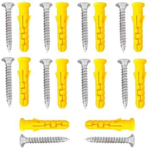 Lot de 10 chevilles murales M10 x 50 mm plaquées zinc avec ancrages en nylon, kit de fixation murale en brique pour supports TV, étagères, mâts d'antenne, montage d'antenne