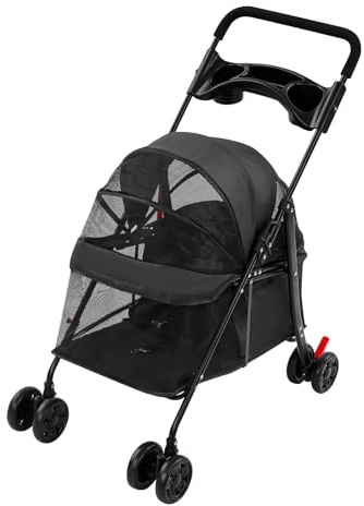 Carro para perros hasta 20 kg, carro para gatos, carro para mascotas para perros pequeños a medianos, 20 kg para gatos, carro para mascotas plegable para gatos y niños 84X18 cm (A2)