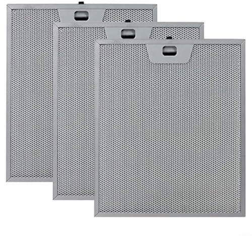Entgoinggo Filtro per cappa da cucina, 3 pezzi, 300 x 250 mm, filtro antigrasso in metallo a cinque strati per una rimozione efficiente del grasso