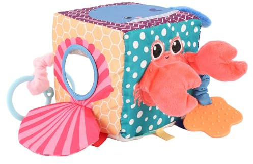 Generic Palla a Sonaglino Lenitiva per Bambini con Design a Cartoni Animati, Giocattolo in Tessuto Vibrante per lo Sviluppo Cognitivo, 1 Pezzo