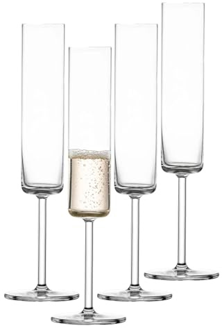SCHOTT ZWIESEL Modo Champagne Glass (Set of 4), Champagne Glasses with Effervescent Point, Dishwasher-Safe Tritan Crystal Glasses, Made in Germany (5.5 Ounce)