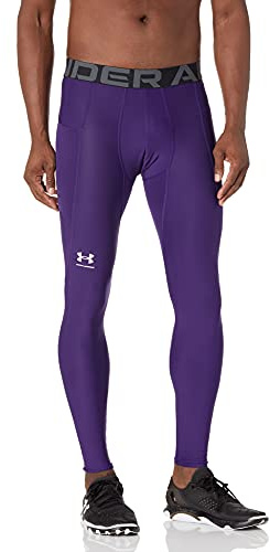 Under Armour Herren HeatGear Armour Leggings Hose, Lila (500)/Weiß, L
