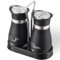 Salt and Pepper Shakers Set, Edelstahl mit Glasflasche für Tisch, RV, Camp, BBQ, 2 Stück, Schwarz