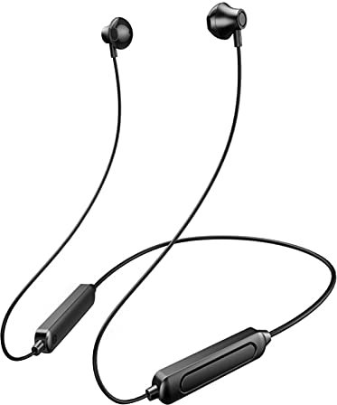 Roadoor Bt95 Auricolari per Cuffie Bluetooth Bluetooth 5.0 Mini Auricolari Indossabili in-Ear Cuffie Sportive con Archetto da Collo Wireless per Telefono Nero